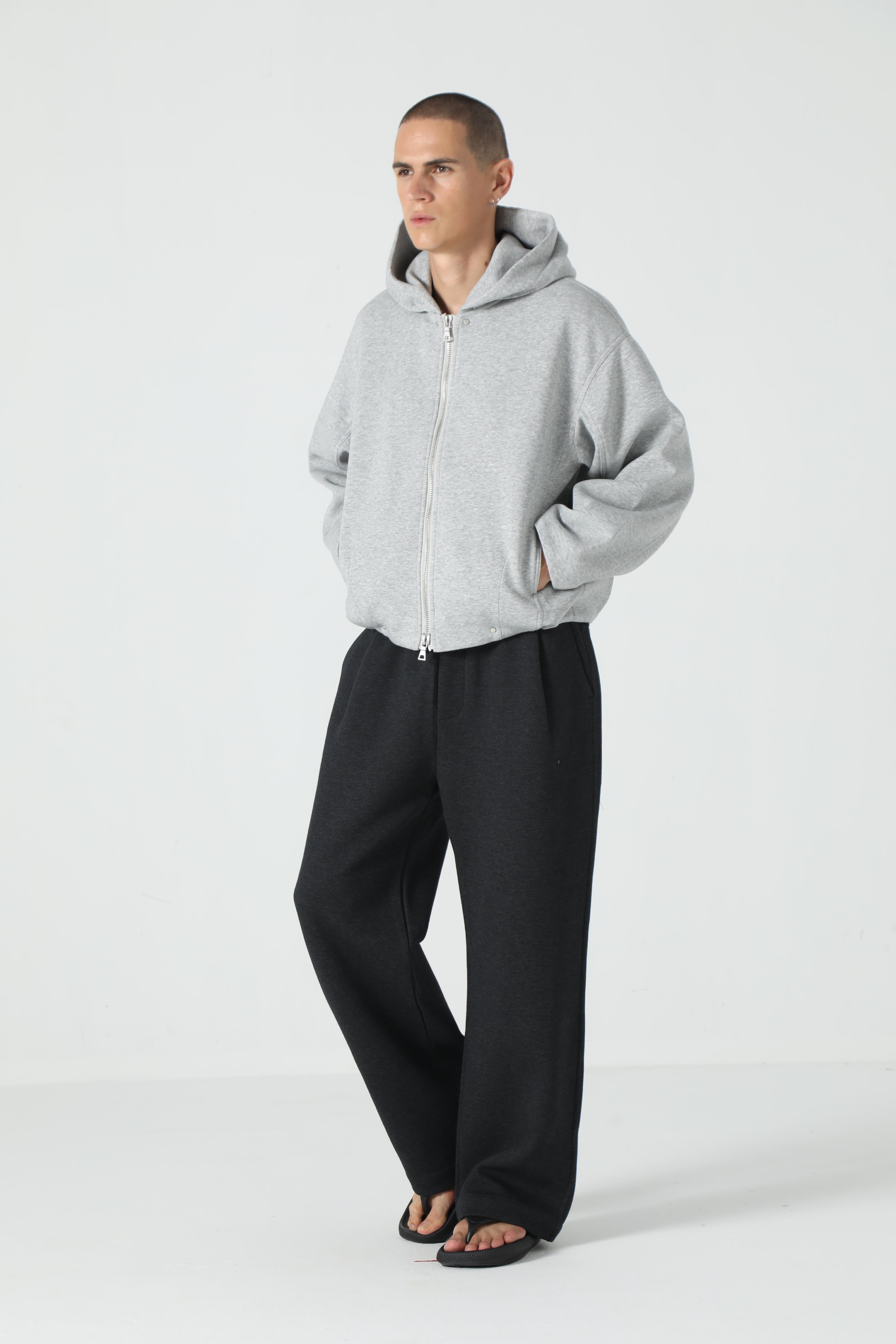 Textured Seam Detail Hoodie